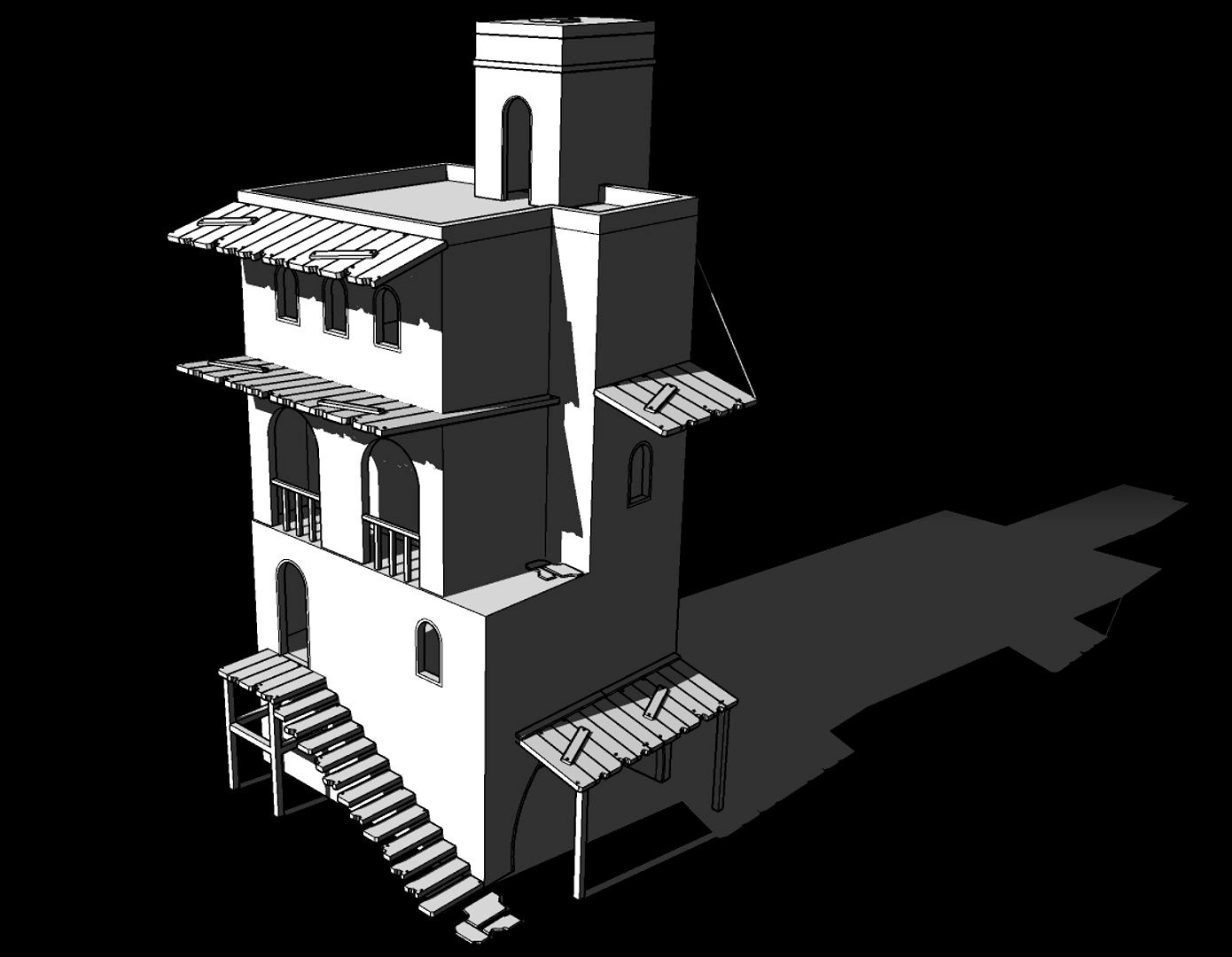 Old 3-level house