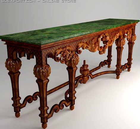 Ornate Classical Style Table 3D Model