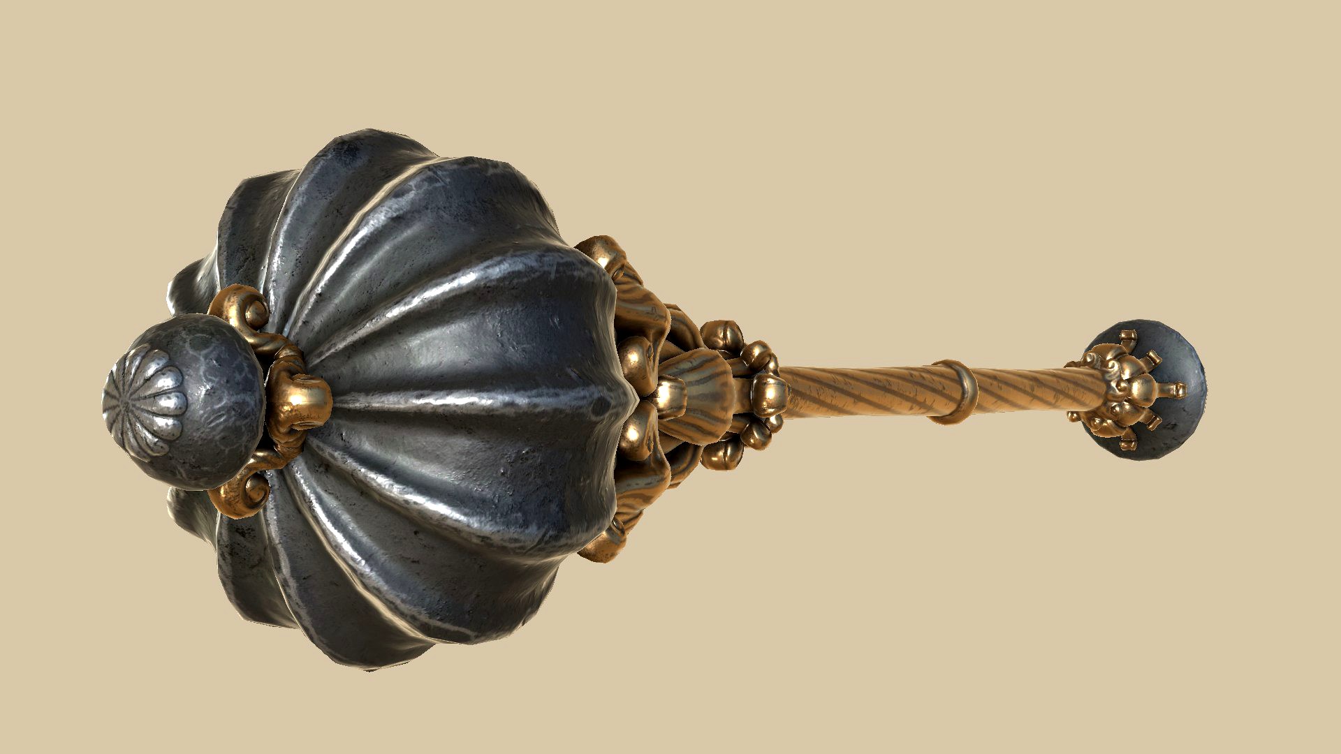 Fantasy two-handed mace PBR