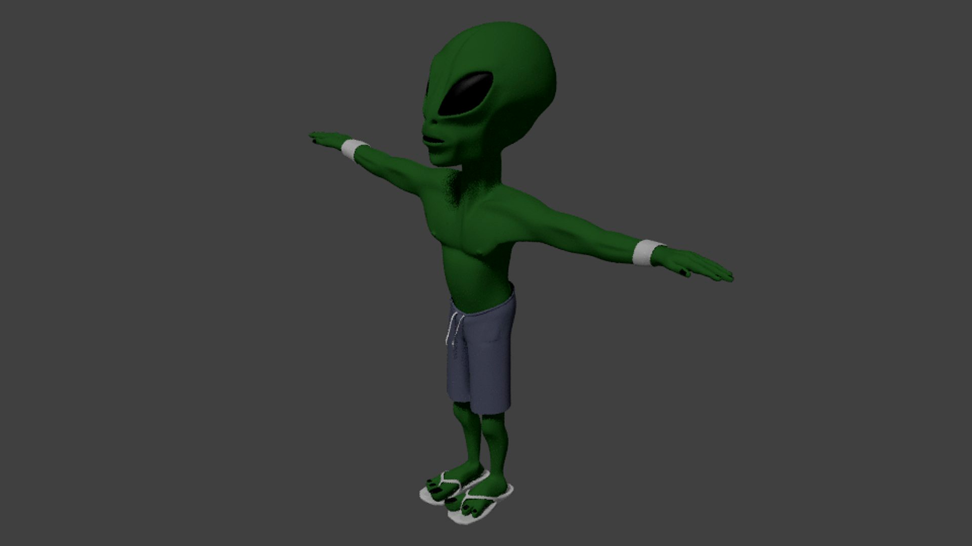 Alien with flip flops
