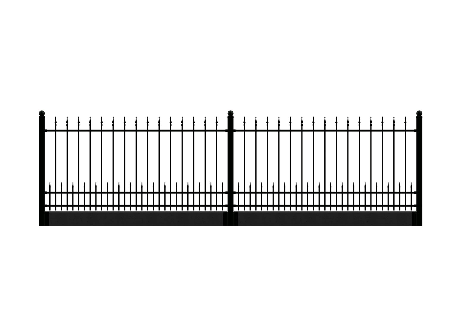 Metal Fence with spears solidworks