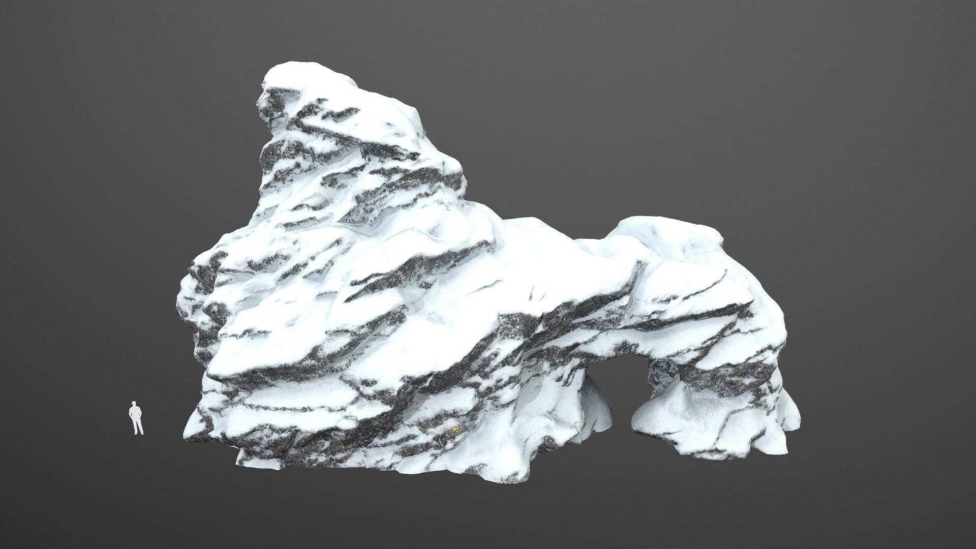 Realistic Snow Arch Rock