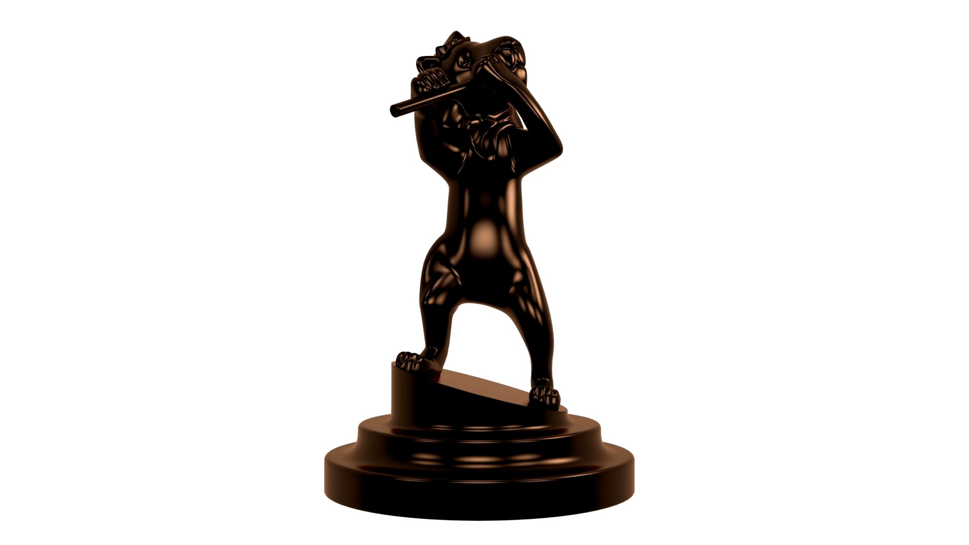 Lion statuette flute 3D Printable trophy art decor sculpture statue