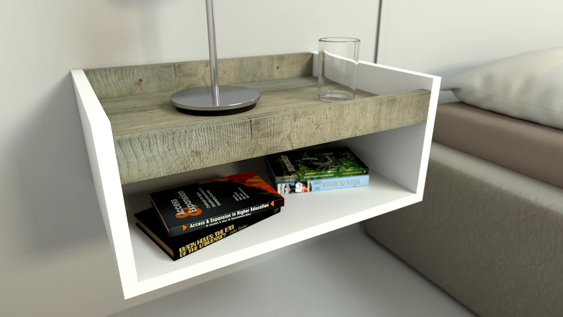Nightstand scene for catalog Low-poly