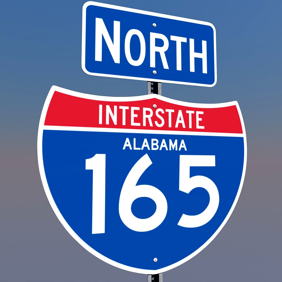 3D Alabama Interstate 165 Signs