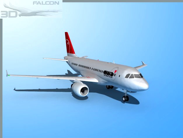Falcon3D  A319  Northwest Airlines 2 3D Model