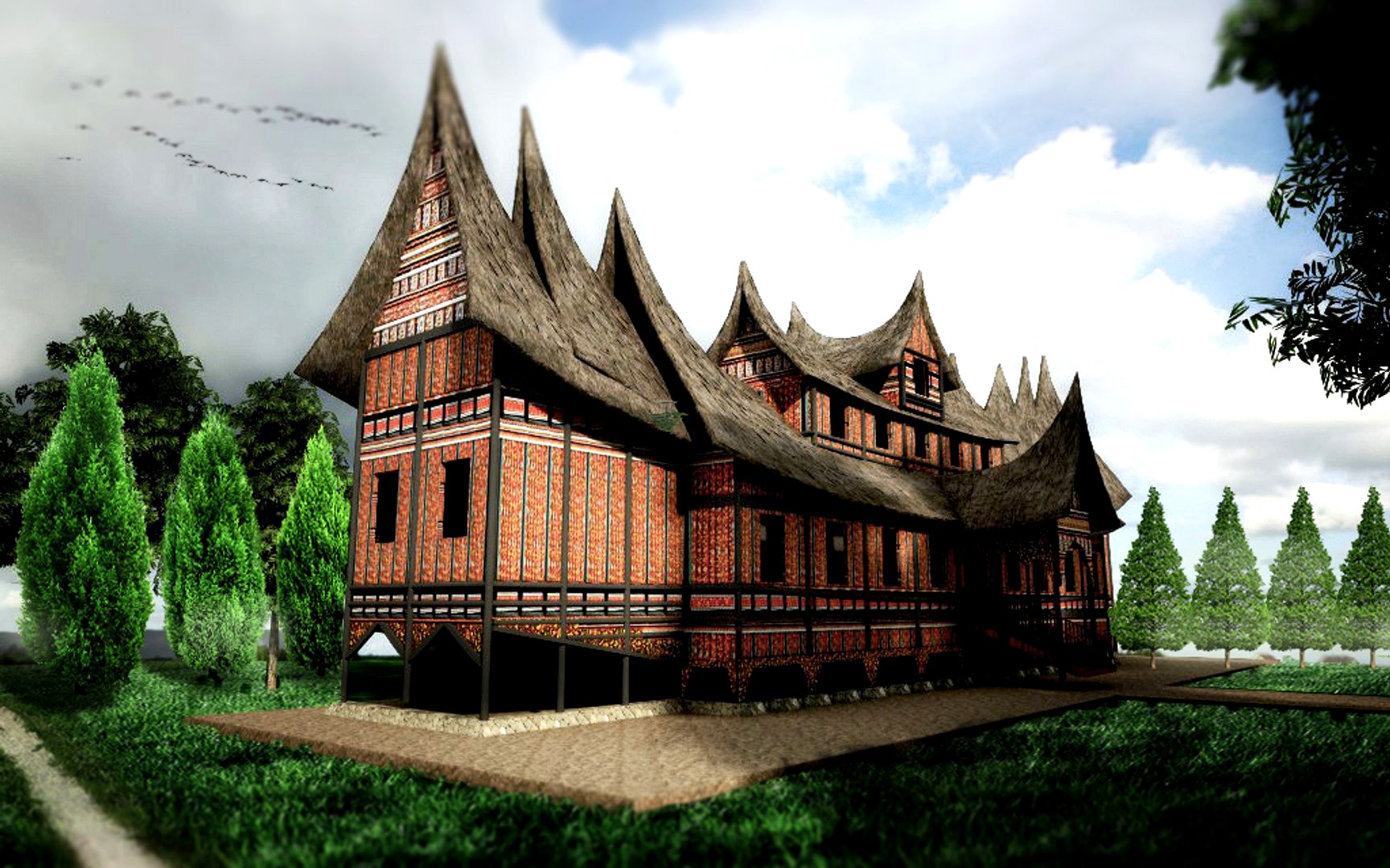 indonesian vernacular architecture 3d model