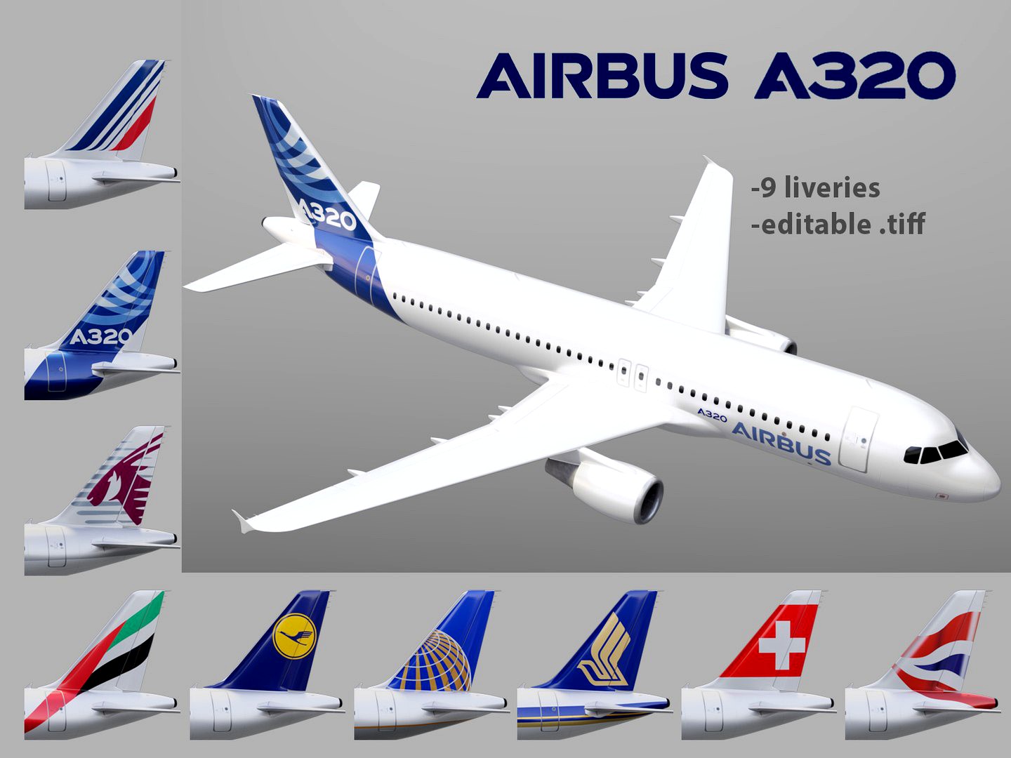 Airbus A320 with 9+1 liveries