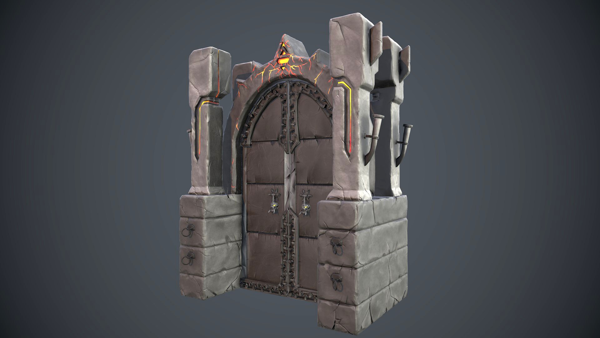 Boss Door stylized videogame asset