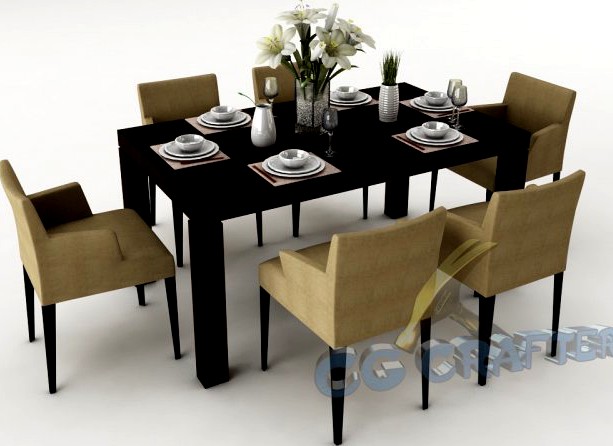 Dining table set 21 3D Model