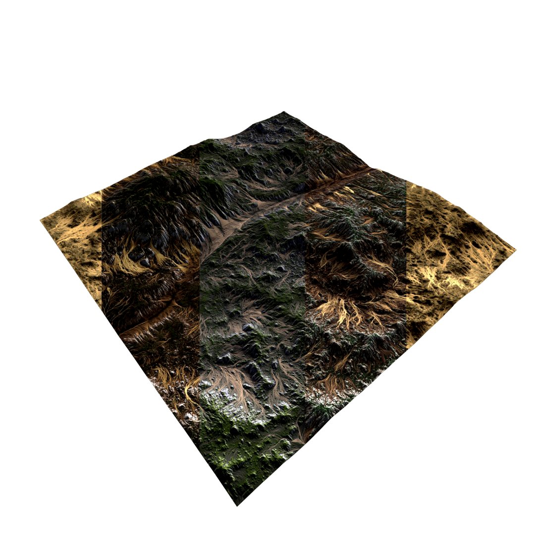 Terrain With 4 Texture Set And PSD File