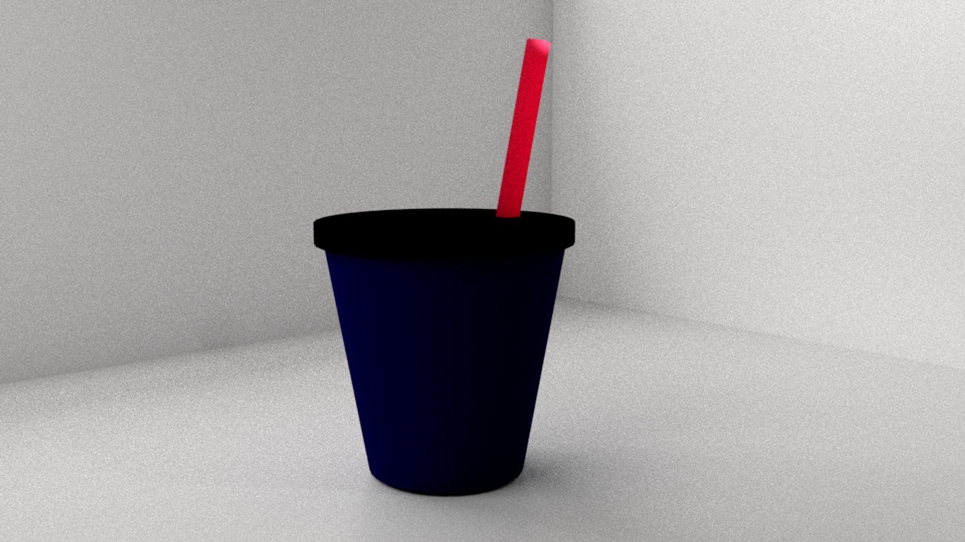 Cup with topper and straw