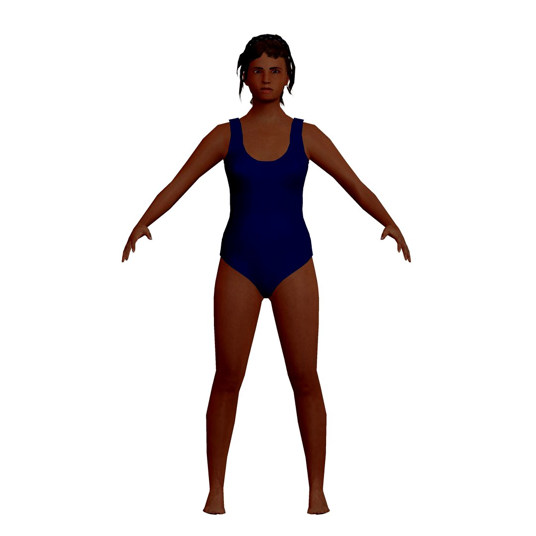 Low-Poly Woman Wearing Swimsuit