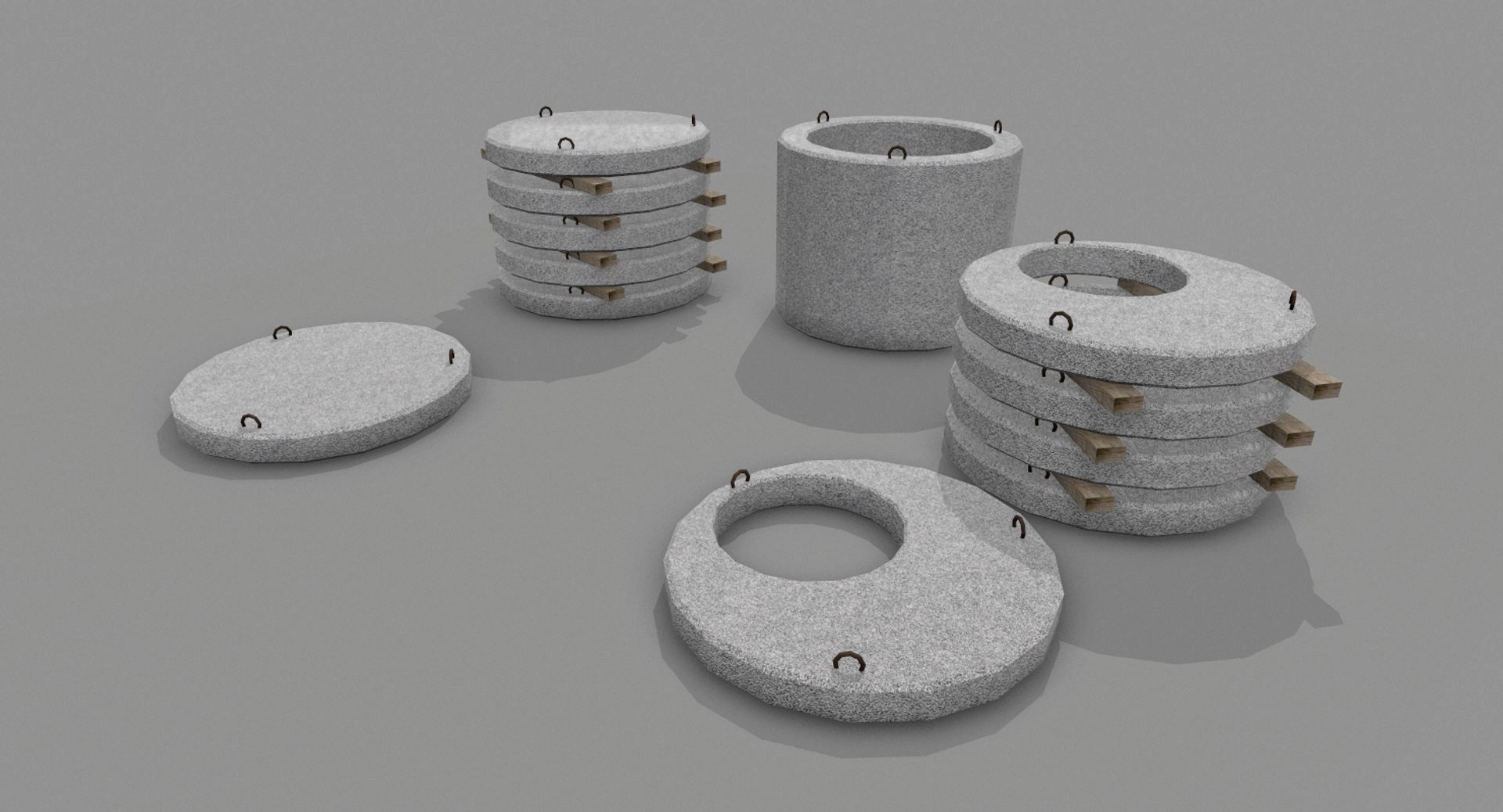 Cylindrical concrete parts