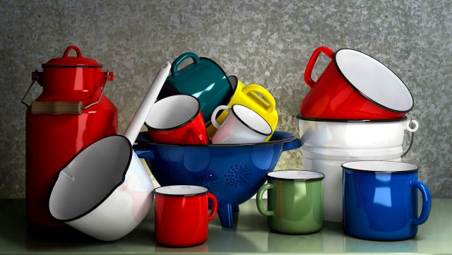 Set enameled cookware 3D Model