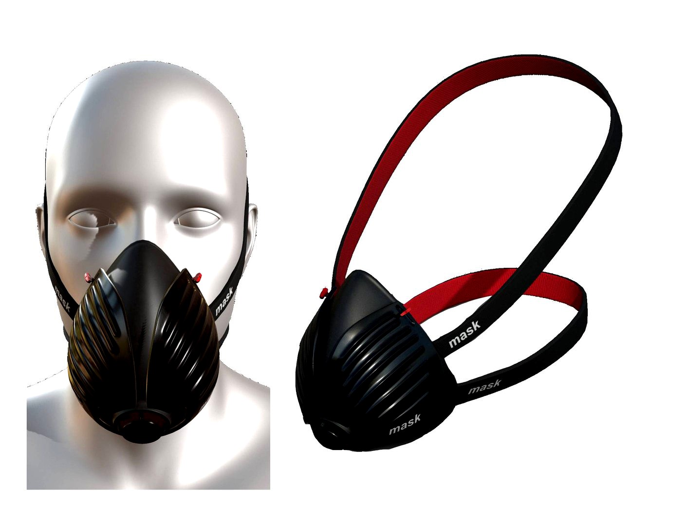 Gas mask protection isolated