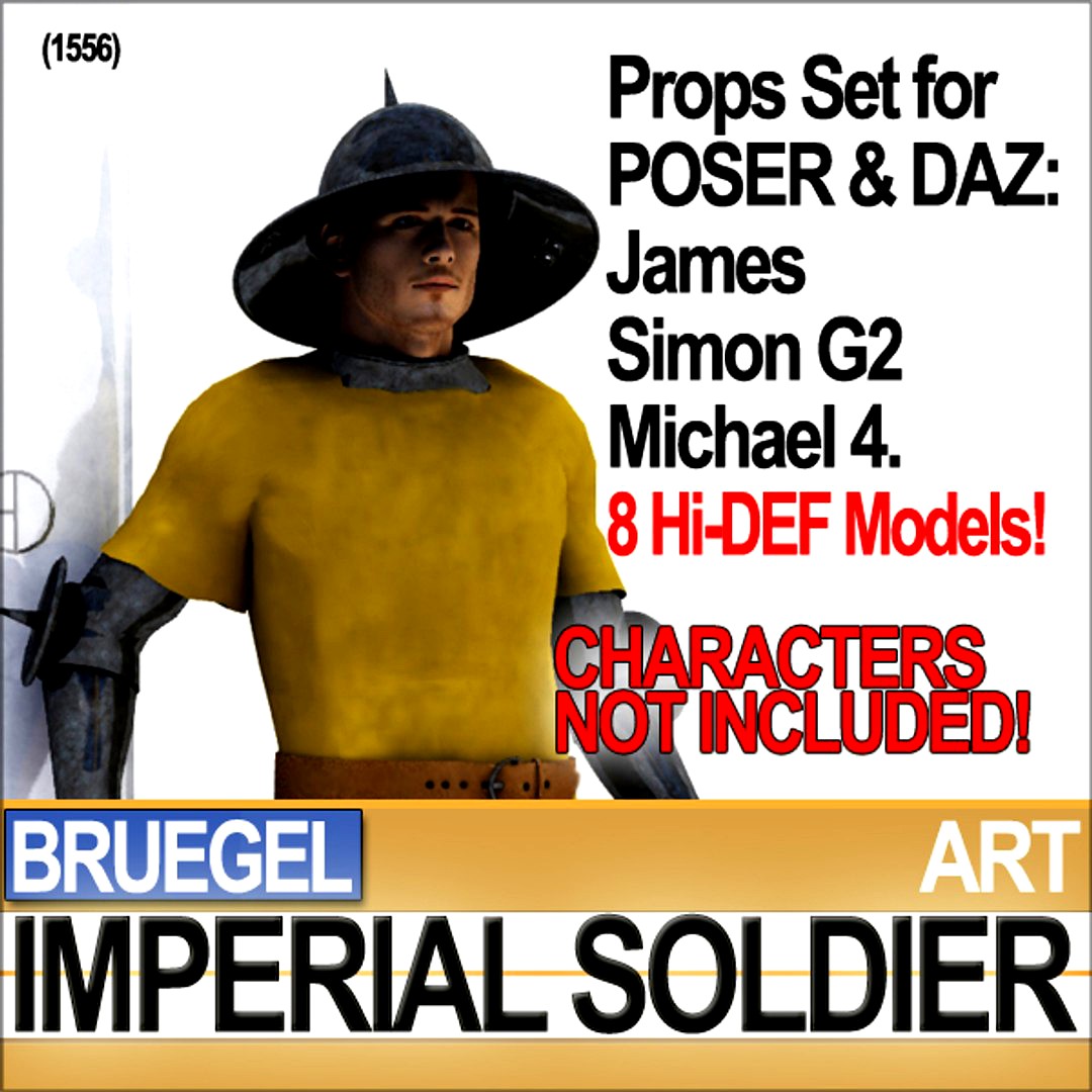 Props Set Poser Daz for Bruegel Imperial Soldier