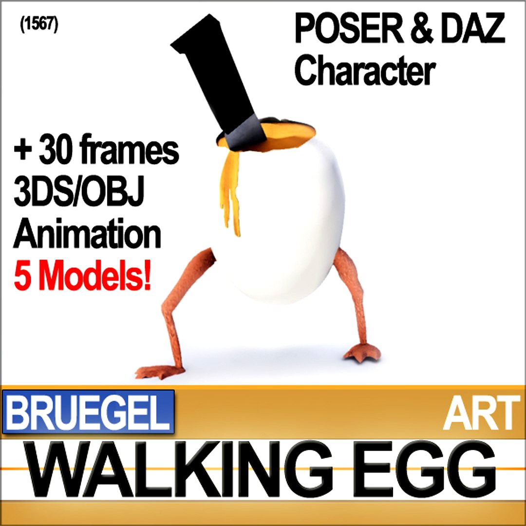 Walking Egg Character Poser Daz Animation