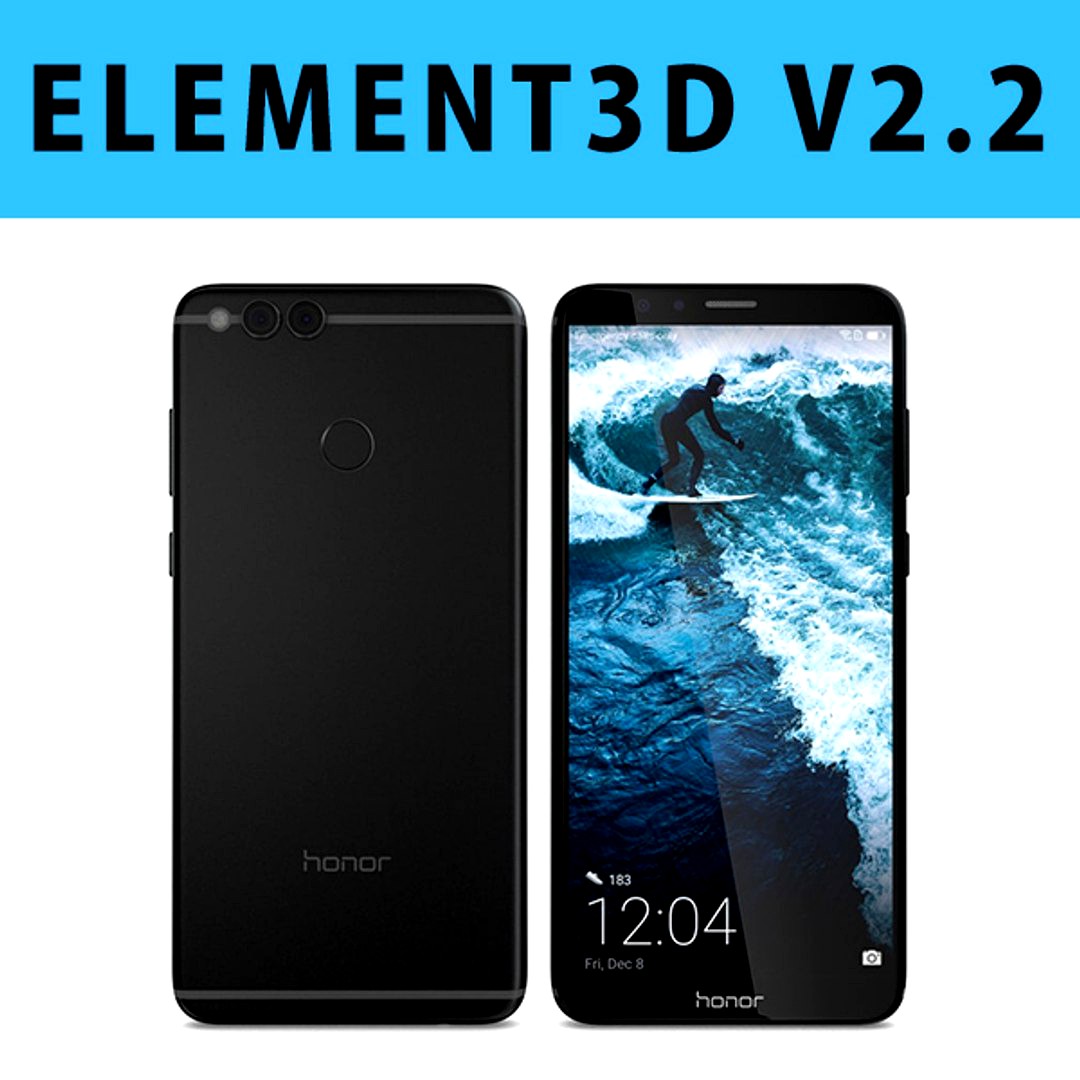 E3D - Huawei Honor 7X Black model