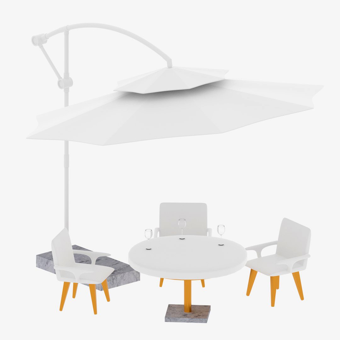 Patio Table and Patio Umbrella