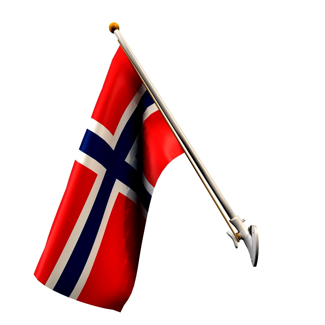 Norway flag on 25 degree pole