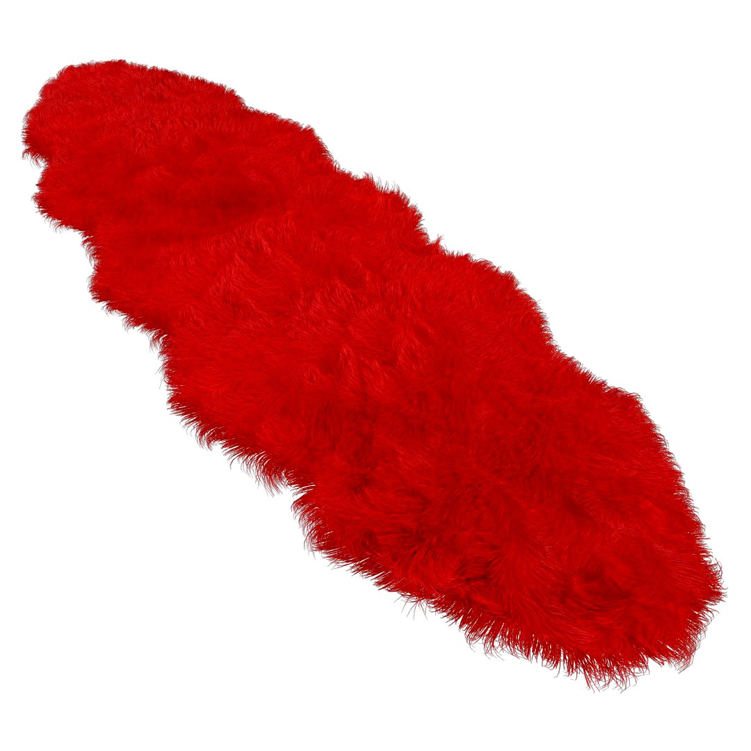 Artificial sheepskin red