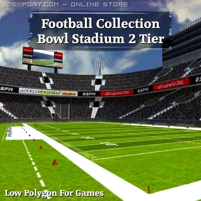 Football Collection Bowl Stadium 2 Tier 3D Model