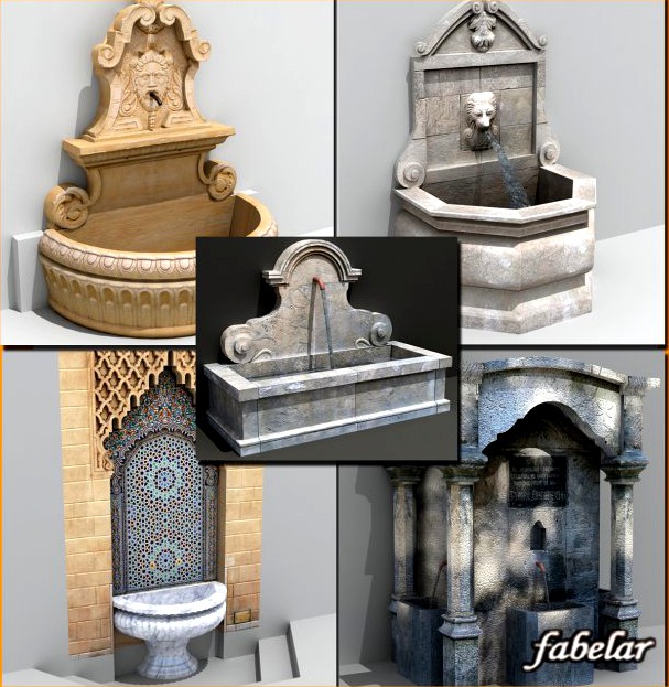 Fountains collection 1 3D Model