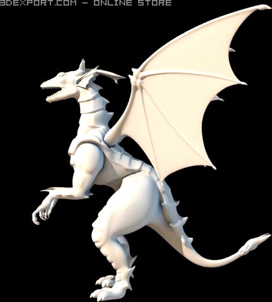 Winged Dragon Female 3D Model