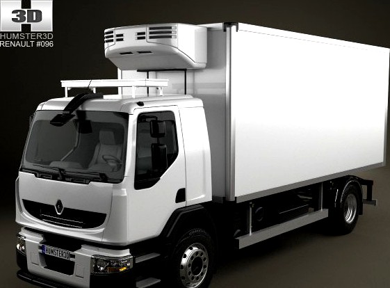 Renault Premium Distribution Refrigerator Truck 20 3D Model