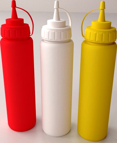 Sauce Bottles 3D Model