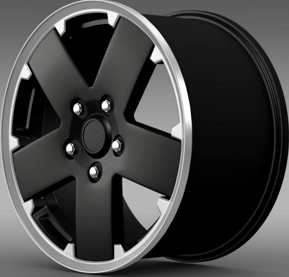 Jeep Wrangler black rim 3D Model