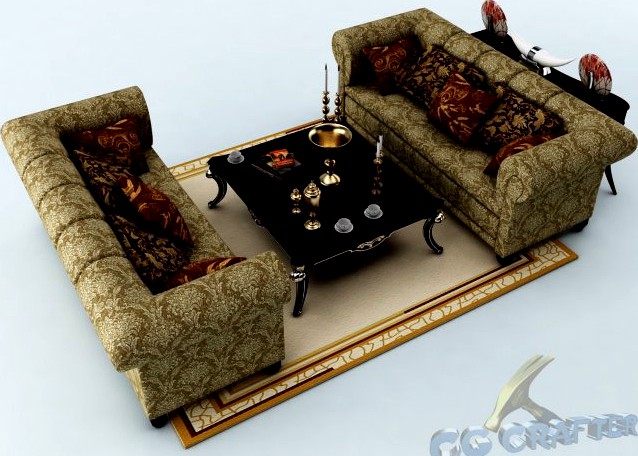 Sofa set 031 3D Model