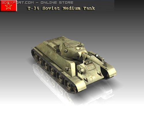 WW2 Soviet Tank T34 3D Model