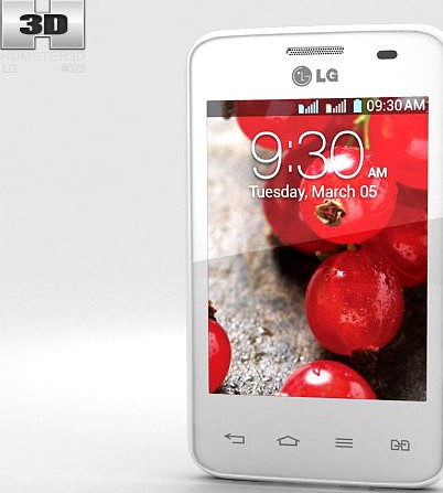 LG Optimus L3 II Dual E435 White 3D Model