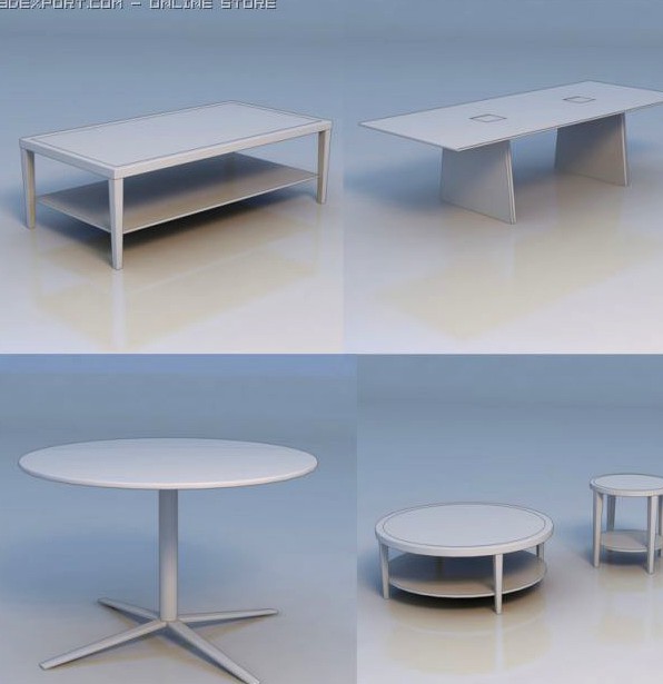 Table round table 3D Model