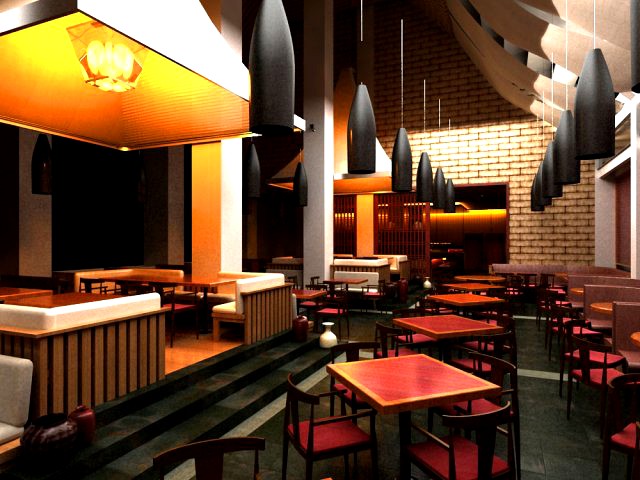 Restaurant Space 011 3D Model