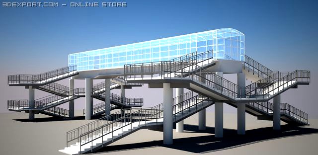Bridge for pedestrians 3D Model