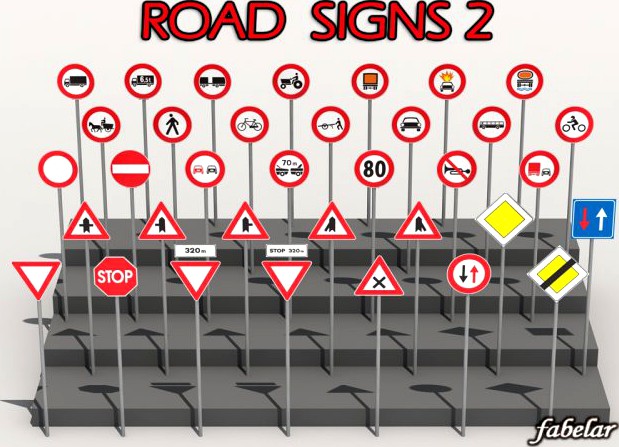 Road signs 2 3D Model