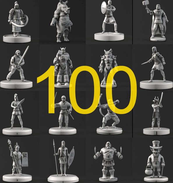 100 Myth and Ancient People Sculpture collection 3 3D Model