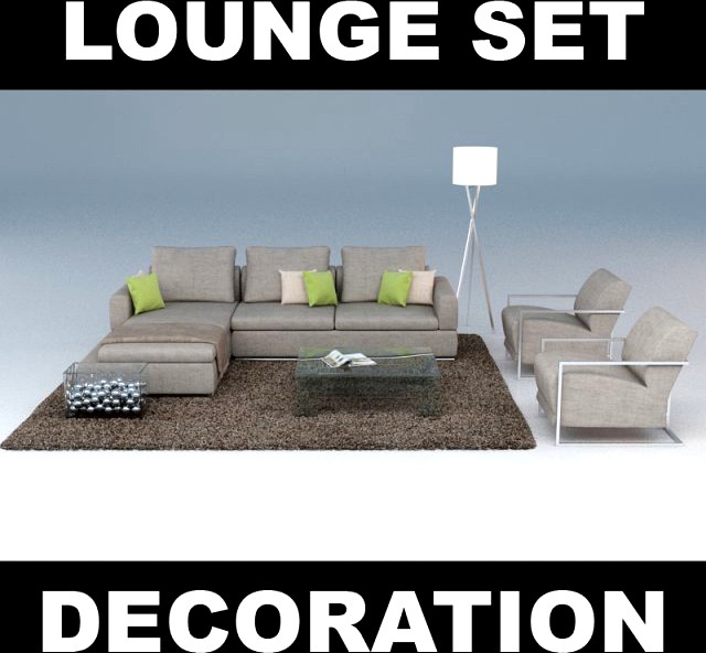 Livingroom Furniture Set 3D Model