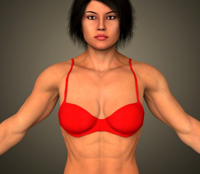 Realistic Bodybuilder Woman 3D Model