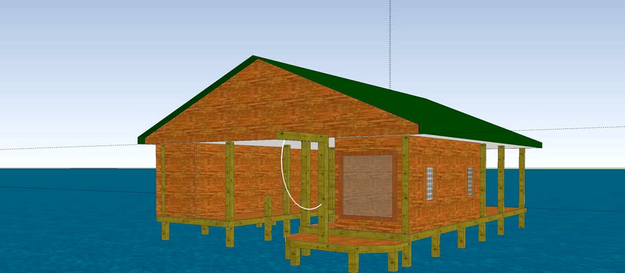 Revision #2 Boathouse (single slip w/ storage + swim deck + swing)