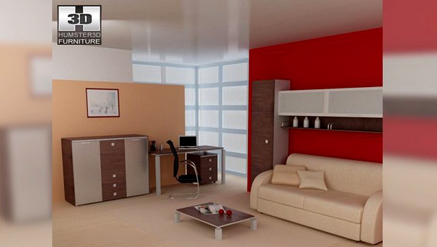 Living room furniture 10 Set 3D Model