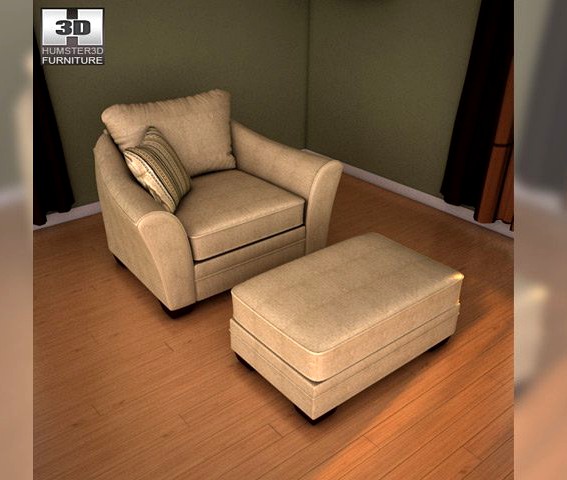 Ashley Lena  Putty Oversized Chair 3D Model