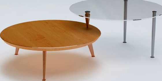 Round End Cocktail Table 3D Model