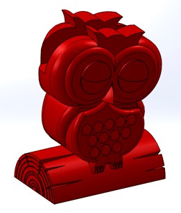 Sleepy Owl on a Log, Business Card Holder