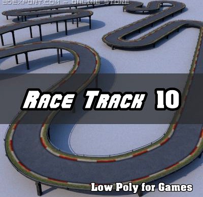 Low Polygon Race Track 10 3D Model