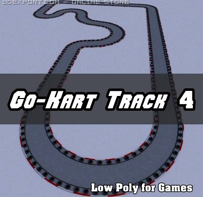 Low Polygon Go Kart Track 4 3D Model