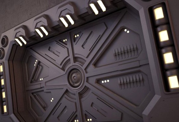 Sci-Fi Door 02 3D Model